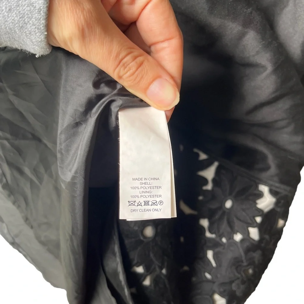 Kate Spade Black Sleeveless Lace Panel Fit and Flare Dress, Size: 6 - Picture 10 of 10